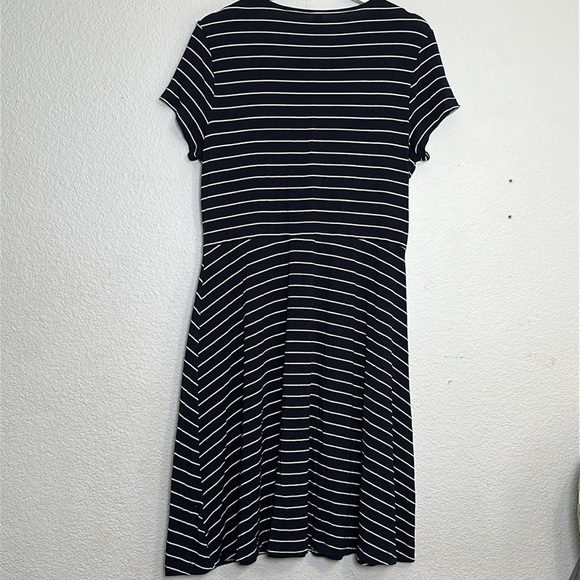 Seraphine Navy White Striped Fit & Flare Maternity Nursing Dress Rowan Size 12 - Picture 6 of 14
